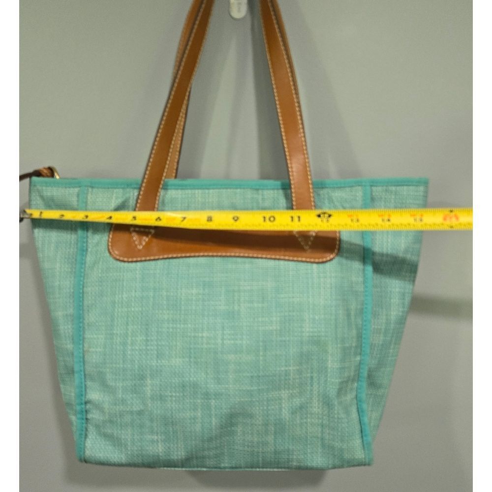 Fossil Keyper Blue Tote Bag With Tan Accents - image 2